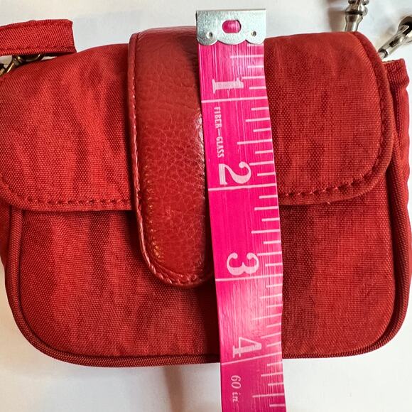 Baggallini Mini Crossbody Bag Wallet  Red Orange Convertible Wristlet Micro 5x4 - Picture 9 of 11